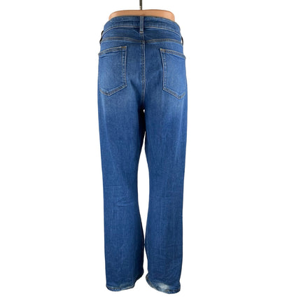 Ann Taylor LOFT Women's Blue High Rise Straight Leg Relaxed Denim Jeans Size 32