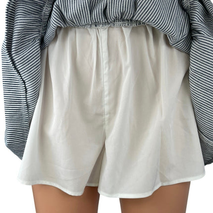 American Eagle Blue Striped Ruffle Elastic Waist Pull On Mini Skort Skirt Size S