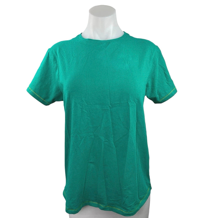 Terez New York Women's Green Pullover Short Sleeve Crew Neck T-Shirt Top Size S