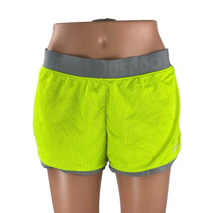 Nike Dri-FIT Mesh Women's Neon Yoga Gym Athletic Activewear Running Shorts Sz M