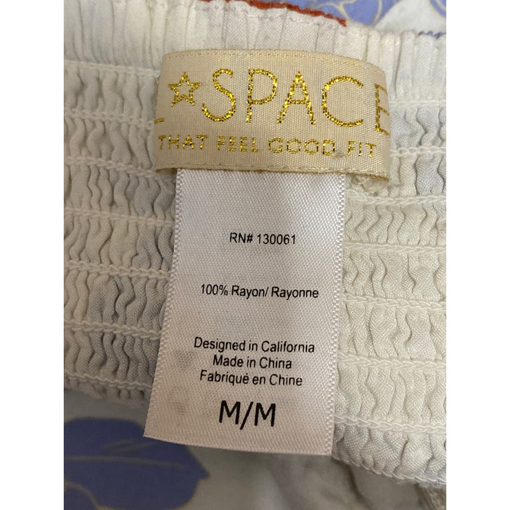 L Space Multicolor Floral Tie Sleeveless Sweetheart Smocked A Line Mini Dress M