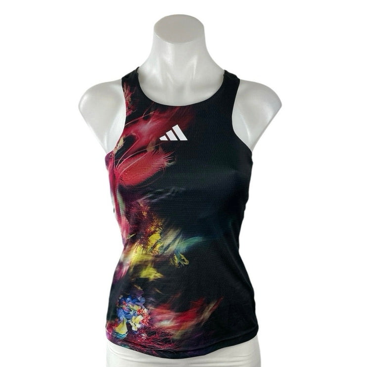 Adidas Melbourne Tennis Black Printed Racerback Workout Athletic Tank Top XS