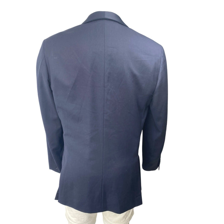 J.Crew Ludlow 100% Wool Mens Blue Long Sleeve Button Blazer Coat Suit Jacket 42R