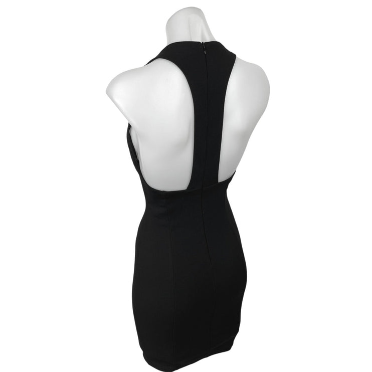 Lulus Women's Black Sleeveless Racerback V-neck Mini Pencil Bodycon Dress XS