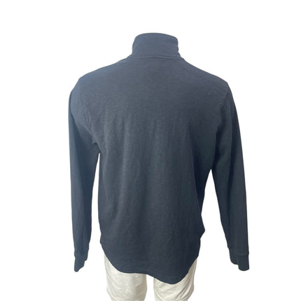 J.Crew Mens Black Long Sleeve Quarter Zip Stand Collar Sweatshirt Sweater Top XL