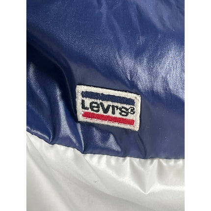 Levi's Color Block High Neck Long Sleeve Full Zip Cropped Puffer Coat Jacket L