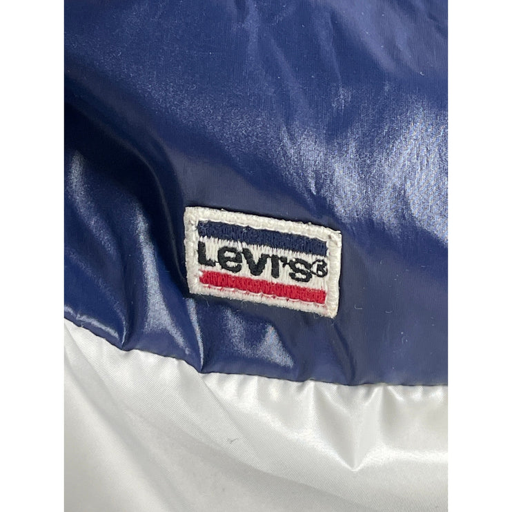 Levi's Color Block High Neck Long Sleeve Full Zip Cropped Puffer Coat Jacket L