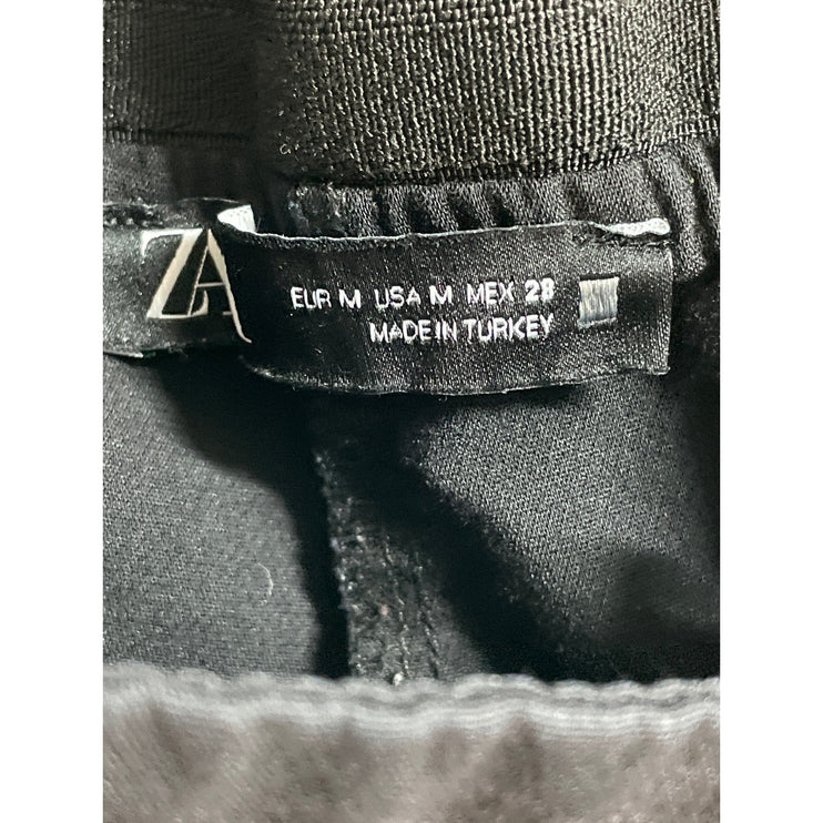 Zara Womens Black High Rise Slim Fit Office Tapered Trousers Dress Pants Size M