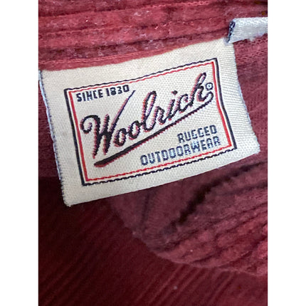 Woolrich Women's Red Corduroy Long Sleeve Pocket Button Down Shirt Top Size S