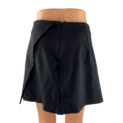 Scoop Black High Waisted Back Zip Mini Golf Athletic A-Line Wrap Skirt Size S