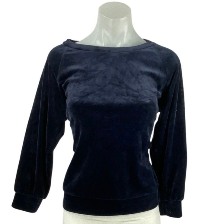 LOFT Women's Velvet Velour Boat Neck Long Sleeve Sweatshirt Sweater Top S Petite
