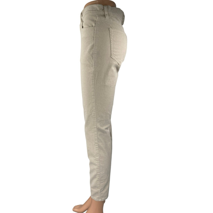 Ann Taylor Loft Women's Beige Corduroy High Waist Skinny Trousers Pants Size 27