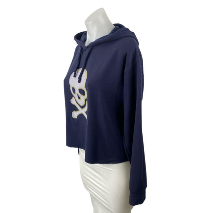 Soulcycle Women's Navy Blue Skull Skeleton Hoodie Hooded Sweatshirt Top Size S