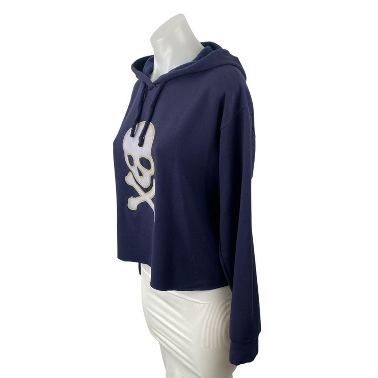 Soulcycle Women's Navy Blue Skull Skeleton Hoodie Hooded Sweatshirt Top Size S