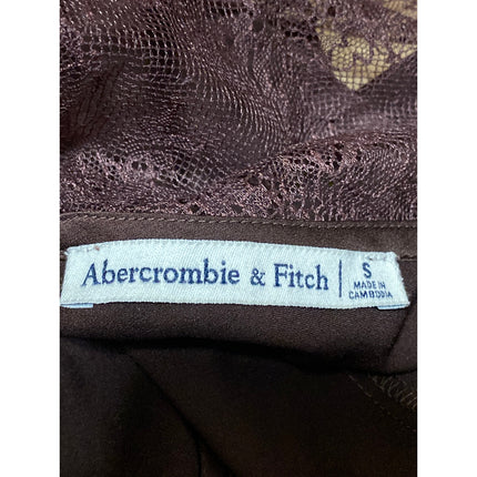 Abercrombie & Fitch Brown Lace Satin Sleeveless V Neck Camisole Bodysuit Top S