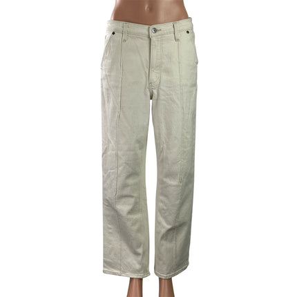 Abercrombie & Fitch The Baggy Mid Rise Women's White Wide Leg Denim Jean Size 4