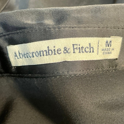 Abercrombie & Fitch Black Silk Satin Long Sleeve Button Down Shirt Top Size M