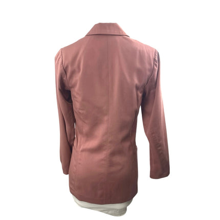 Abercrombie & Fitch Pink Double Breasted Peak Blazer Coat Suit Jacket Size XS