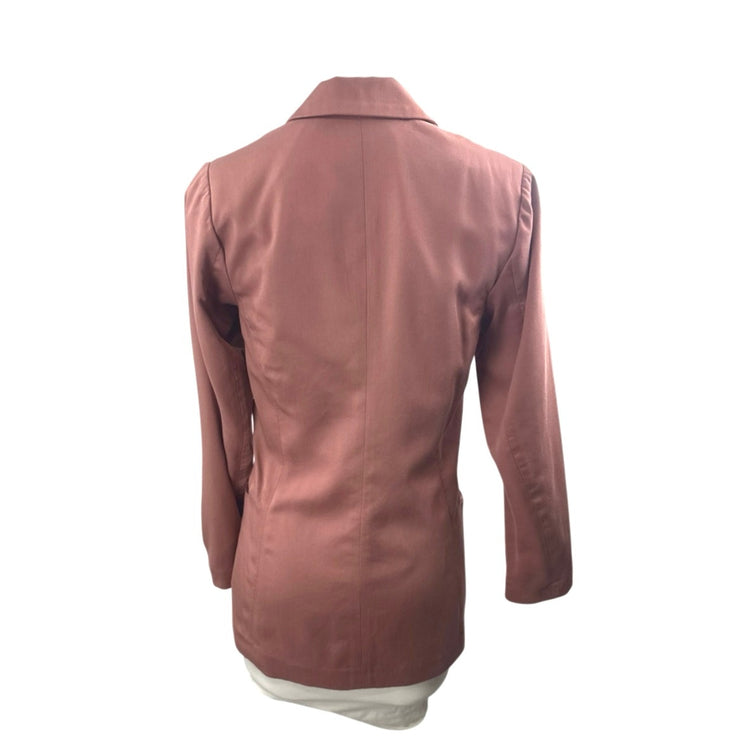 Abercrombie & Fitch Pink Double Breasted Peak Blazer Coat Suit Jacket Size XS