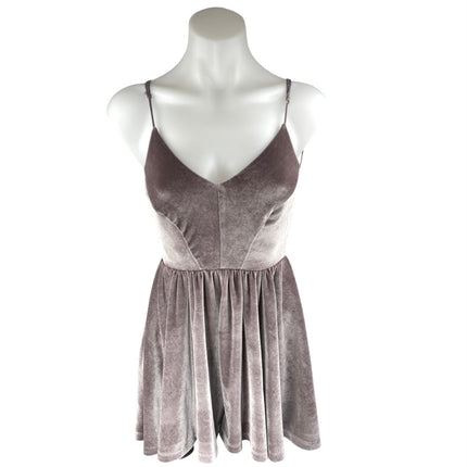 Silence + Noise Purple Velvet Velour Sleeveless Fit & Flare Mini Dress Size XS