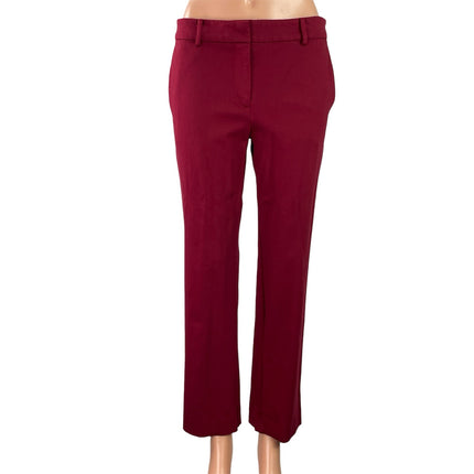 Ann Taylor The Sophia Womens Red Maroon Mid Rise Tailored Trouser Dress Pants 6P