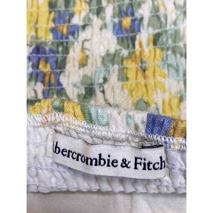 Abercrombie & Fitch Multicolor Floral Puff Sleeve Square Neck Crop Blouse Top S
