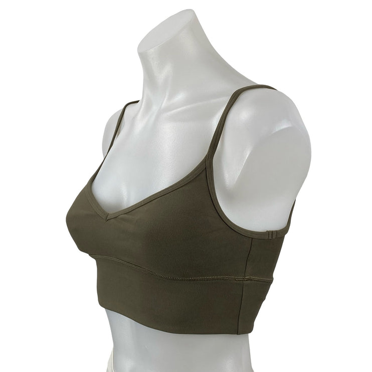 Lululemon Women's Green Yoga Workout Running Athletic Sports Bra Crop Top Size 2