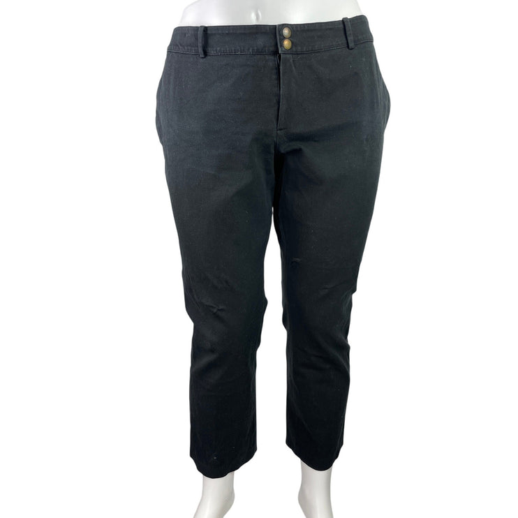 Lauren Ralph Lauren Conor Women's Black Straight Leg Trousers Pants Size 18W