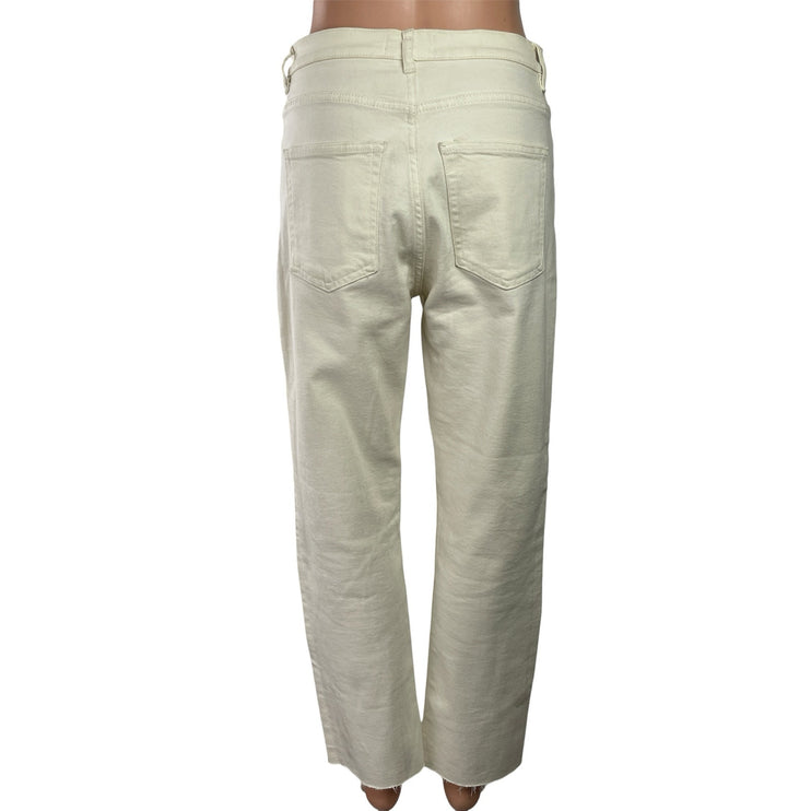 & Other Stories Women's Cream High Waisted Straight Leg Denim Jeans Size 28