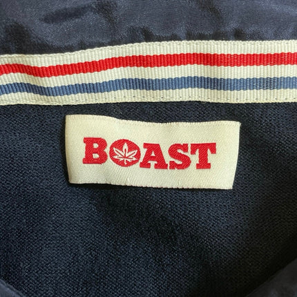 Boast Women's Navy Blue Knit Long Sleeve Button Front Polo Sweater Top Size M