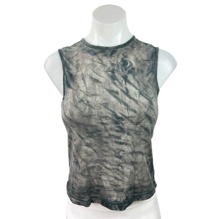 Karlaidlaw Gray Tie Dye Sleeveless Crewneck Stretch Pullover Tank Top Size S