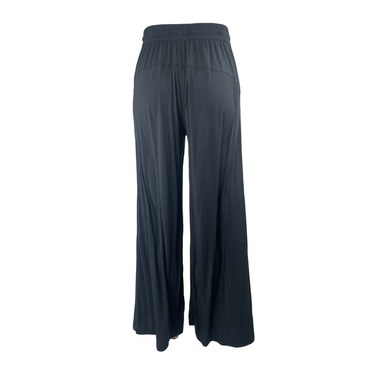 Lululemon Women's Black Wide Leg Drawstring Baggy Lounge Trousers Pants Size 4