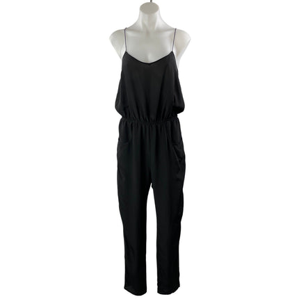 Topshop Black Sleeveless Cami Spaghetti Strap Scoop Tank Blouson Jumpsuit Size S