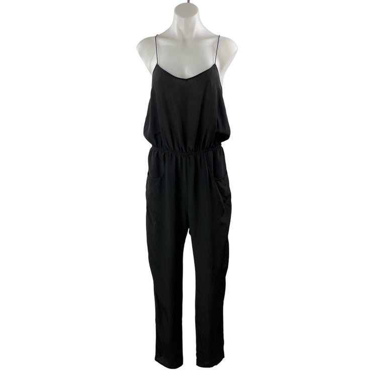 Topshop Black Sleeveless Cami Spaghetti Strap Scoop Tank Blouson Jumpsuit Size S