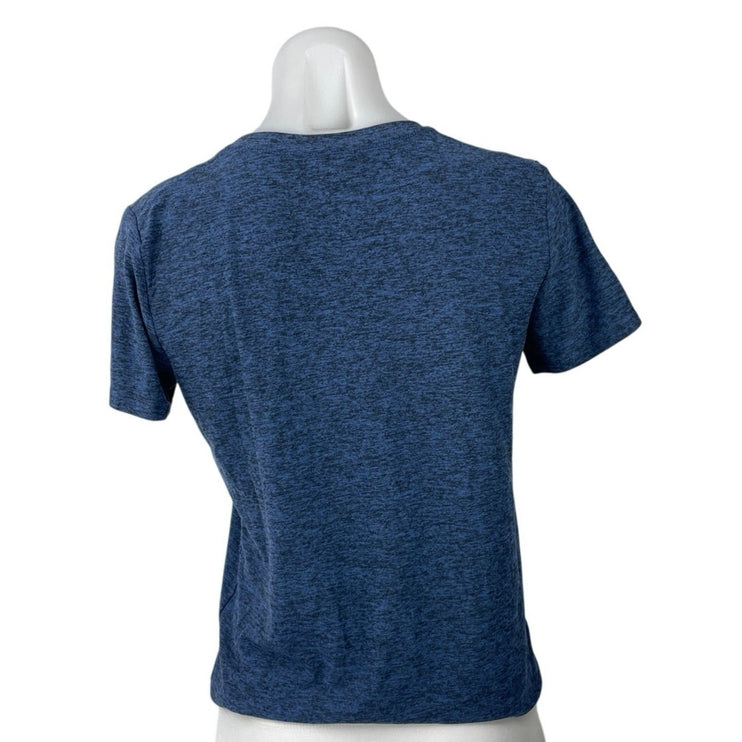 Outdoor Voices Women's Blue Space Dye Short Sleeve Athletic T Shirt Tee Top S