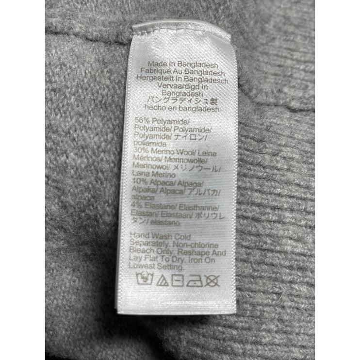 J.Crew Gray Alpaca Wool Mock Neck Long Sleeve Crop Sweatshirt Sweater Top Sz XXS