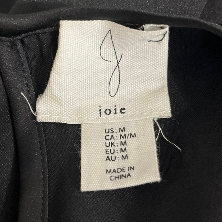 Joie Women's Black Sleeveless Embroidered Floral Mesh Tank Blouse Top Size M
