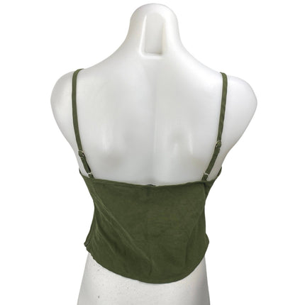 Princess Polly Women's Green Sleeveless Cami Camisole Cropped Tank Top Size 6