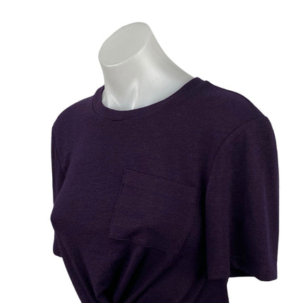 Aritzia Wilfred Free Women's Purple Short Sleeve Twist Front Tee Crop Top Size S
