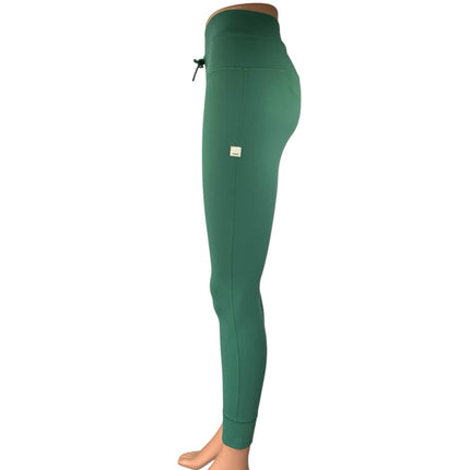 Vuori Daily 7/8 Green Skinny High Waist Drawstring Workout Gym Leggings Pants XS