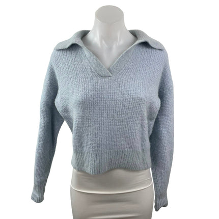 Everlane Womens Alpaca Wool Waffle Collared Long Sleeve Crop Polo Sweater Top XS