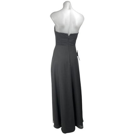 NEW Azazie Black Strapless Sleeveless Tube Bridesmaid A Line Maxi Dress Size 2