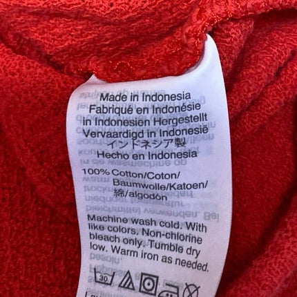 Madewell Modern Side-Tie Women's Red Short Sleeve Crew Neck Blouse Shirt Top XL