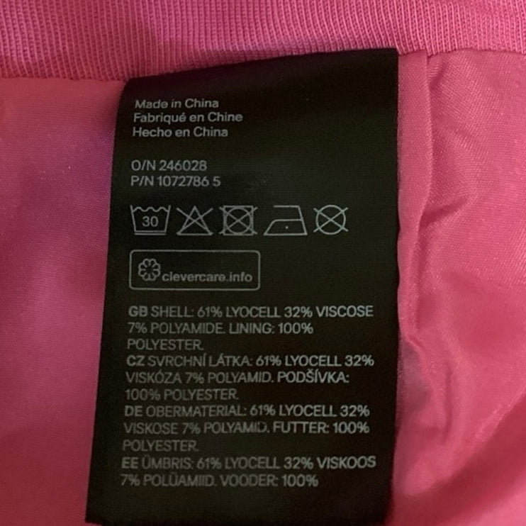 H&M Womens Pink Solid High Waisted Side Zipper Straight Pencil Mini Skirt Size 8
