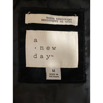 A New Day Women's Black Water Resistant Long Sleeve Full Zip Puffer Jacket Sz M