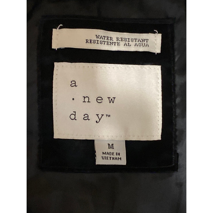 A New Day Women's Black Water Resistant Long Sleeve Full Zip Puffer Jacket Sz M