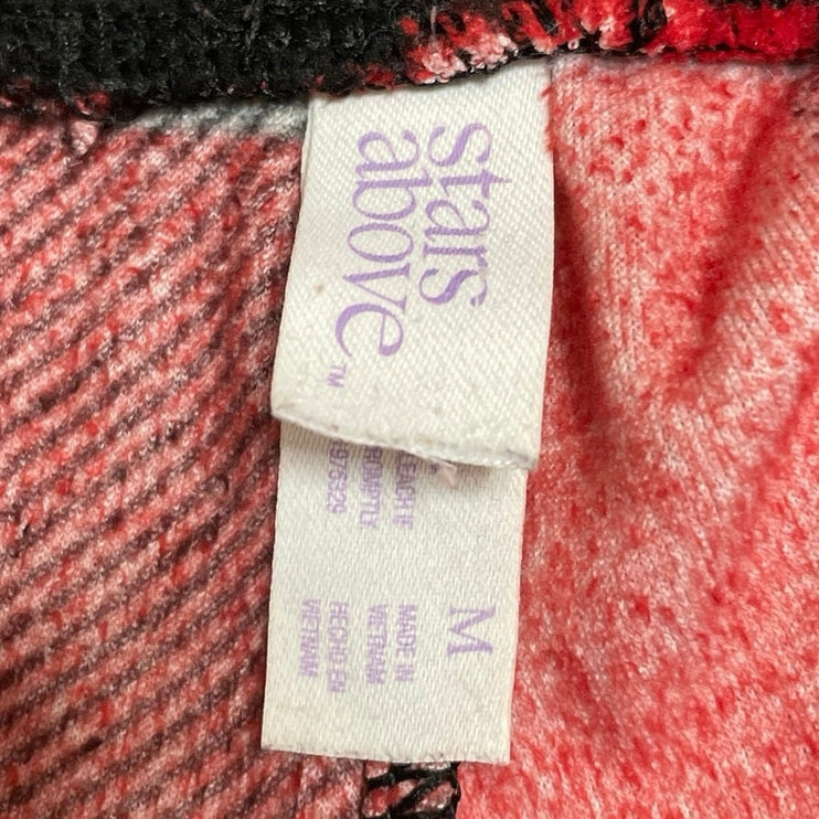 Stars Above Men Red Plaid Flannel Check Drawstring Sleepwear Pajama Pants Size M