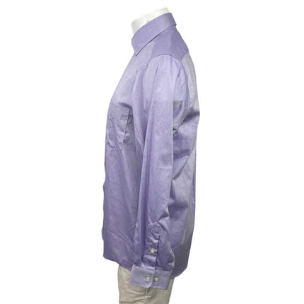 Club Room Men Purple Long Sleeve Regular Wrinkle Resistant Dress Shirt Size 15.5