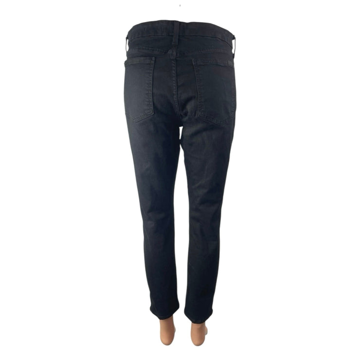 Jen7 7 For All Mankind Black High Waisted Slim Skinny Y2k Denim Jeans Size 10