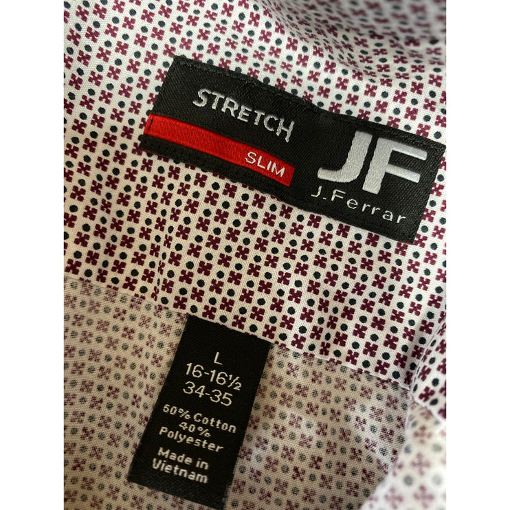 JF J Ferrar Men's Multicolor Long Sleeve Button Down Dress Shirt Top Size L 16